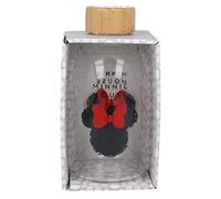 Stor DISNEY - Petite Bouteille en verre - Réutilisable MINNIE - Bouteille transportable 620 ml - couvercle en bambou
