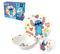Stor Ensemble vaisselle enfant Stitch Aloha assiette, bol & tasse en céramique boîte cadeau bleu