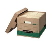 Stor/File Extra Strength Storage Box, Letter/Legal, Kraft/Green, 12/Carton