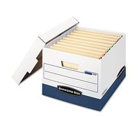 Stor/File Max Lock Storage Box, Letter/Legal, White/Blue, 12/Carton, Sold as 1 Carton