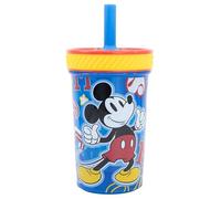 Stor Gobelet en plastique anti-basculement avec paille en silicone Mickey