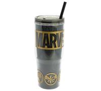 STOR Gobelet Cafe Reutilisable avec Paille et Couvercle 860ml, Mug Isotherme Double Paroi avec Anse, Tumbler Plastique sans BPA pour Boissons