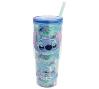 STOR Gobelet Cafe Reutilisable avec Paille et Couvercle 860ml, Mug Isotherme Double Paroi avec Anse, Tumbler Plastique sans BPA pour Boissons