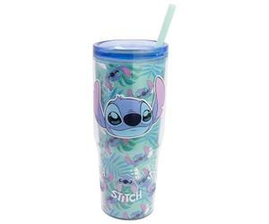 Stor Gobelet Cafe Reutilisable avec Paille et Couvercle 860ml, Mug Isotherme Double Paroi avec Anse, Tumbler Plastique sans BPA pour Boissons