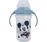 Stor Gobelet de voyage Disney Mickey Mouse pour enfants, plastique sans BPA, avec bec verseur, bouchon anti-goutte et deux poignées, lavable et réutilisable