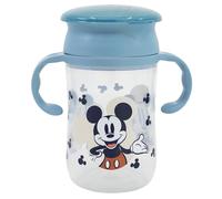 Stor Gobelet de voyage Disney Mickey Mouse pour enfants, plastique sans BPA, avec deux poignées, bouchon et bec, lavable et réutilisable