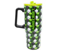 STOR Gobelet en Acier Inoxydable Minecraft 920ml avec Anse, Couvercle et Bec Anti-Fuite Réutilisable