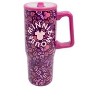 STOR Gobelet en Acier Inoxydable Minnie Mouse 920ml avec Anse, Couvercle et Bec Anti-Fuite Réutilisable