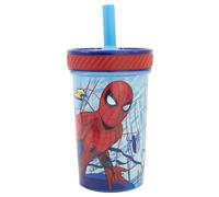 Stor Gobelet en plastique anti-basculement avec paille en silicone Spiderman