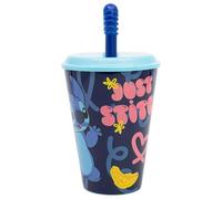 Stor Gobelet plastique Disney Stitch enfants 430 ml sans BPA réutilisable avec paille et couvercle