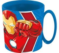 STOR Gobelet en plastique pour enfants Marvel Avengers Iron Man Captain America 350 ml, résistant au micro-ondes