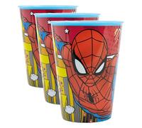 Stor Gobelet Marvel Spiderman pour enfants 260 ml, en plastique sans BPA, facile à laver et réutilisable (Lot de 3)