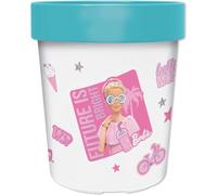 STOR Gobelet pour enfant en plastique blanc, bleu clair et rose Barbie 260 ml avec base antidérapante