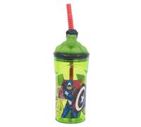 Stor Gobelet réutilisable avec paille et couvercle avec figurine 3D et capacité de 360 ml de Hulk Avengers
