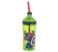 Stor Gobelet réutilisable avec paille et couvercle avec figurine 3D et capacité de 360 ml de Hulk Avengers