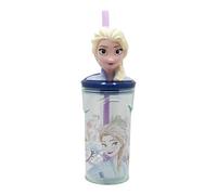 Stor Gobelet réutilisable avec paille et couvercle avec figurine 3D et capacité de 360 ml de la Reine des neiges