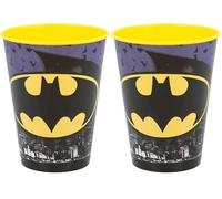 Stor GOBELET RÉUTILISABLE POUR ENFANTS EN PLASTIQUE SANS BPA 260 ML | BATMAN SYMBOL, Noir (Lot de 2)