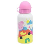 Stor Gourde Aluminium Enfant Peppa Pig 400ml - Bouteille Réutilisable avec Bec Verseur de Sécurité et Bouchon Anti-Fuite - Légère et Résistante pour Enfants