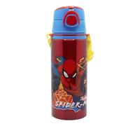 STOR Gourde Aluminium Spider-Man 730ml Enfant avec Paille, Poignée et Sangle - Bouteille Réutilisable Antifuite École Sport pour Enfants