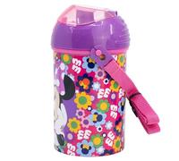 Stor Gourde Enfant Minnie Mouse 450ml avec Sangle - Plastique Sans BPA, Bouchon Sécurisé, Idéale École et Sport