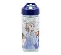 Stor Gourde La Reine Des Neiges avec Paille Intégrée 530ml - Sans BPA - Bouteille Eau Plastique Carrée Enfant