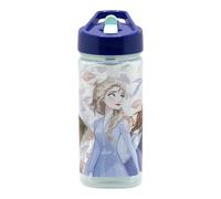 Stor Bouteille d'eau réutilisable Reine des neiges carrée 510 ml avec paille intégrée