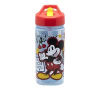 Stor Bouteille d'eau réutilisable carrée avec paille intégrée Mickey 510 ml