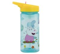 STOR Gourde Réutilisable Peppa Pig avec Paille Intégrée 530ml - Sans BPA - Bouteille Eau Plastique Carrée Enfant