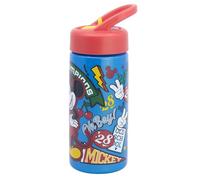 Stor Gourde Sport Mickey Mouse avec Paille et Poignée 410ml - Bouteille Enfant Réutilisable Sans BPA pour École Sport et Sorties