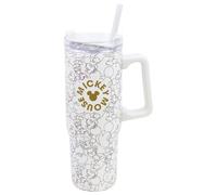 Stor Grande Tasse Isotherme avec Paille Mickey Mouse 920ml Acier Inoxydable Double Paroi - Gobelet avec Poignée et Couvercle