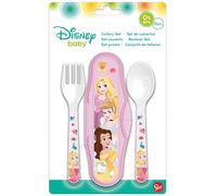 Stor Lot de 2 boîtes à couverts Disney Princess pour jeunes enfants, en plastique de qualité alimentaire, faciles à laver et réutilisables