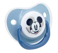 STOR Lot de 2 sucettes tétine anatomique en silicone 0 à 6 mois avec étui Mickey Mouse Full of Smiles