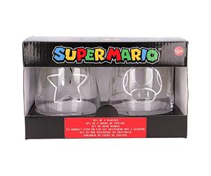 Stor Lot de 2 Verres en Verre 510 ML Super Mario, Unique, Standard