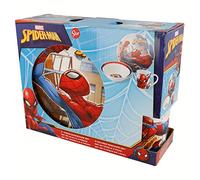 Stor Lot de 3 bonbonnières dans Une boîte Cadeau. (CUENCO, Plat POSTRE, Tasse) Spiderman Streets