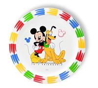 Stor Mickey Mouse - Assiette enfant antidérapante en plastique sans BPA & réutilisable - Assiette colorée 22 cm pour petit-déjeuner, snacks & repas légers