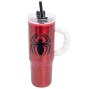 STOR Mug Café Spider-Man Grand Format avec Paille et Poignée 770ml - Gobelet Isotherme Double Paroi Acier Inoxydable pour Boissons Chaudes et Froides Réutilisable