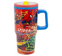 Stor Mug Cool Easy Spider-Man Moving Target 640 ml double paroi avec anse, couvercle et bec anti-goutte - Gobel pour boissons fraîches, idée cadeau pour les fans de Spider-Man