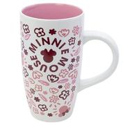STOR Mug Latte en Céramique Minnie Mouse 695ml - Grand Mug à Café avec Designs Originaux - Compatible Lave-Vaisselle et Micro-Ondes - Produit Officiel