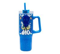 STOR Mug Thermique XL Sonic le Hérisson 940ml en Acier Inoxydable avec Bec Rotatif et Poignée - Tasse Isotherme pour Boissons Chaudes et Froides
