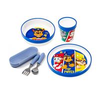 Stor Paw Patrol Lot de 5 ustensiles de table antidérapants pour enfant avec assiette, bol, gobelet et couverts - Vaisselle pour bébé et enfant comme set de petit-déjeuner - Réutilisable et sans BPA