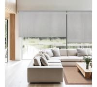 STOR PLANET Screen Pro Solar Store enrouleur translucide, store thermique isolant, stores pour grandes fenêtres de salon, stores de cuisine jusqu'à 240 cm de large Gris 180 x 180 cm