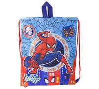 STOR Sac à Dos Cordon Enfant Spider-Man - Sac en Tissu avec Poignées pour Goûter et Déjeuner - Textile Résistant 30x25cm - Idéal École Crèche Sorties