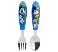 Set de 2 couverts pour enfants en acier inoxydable composé d'une fourchette et d'une cuillère Mickey