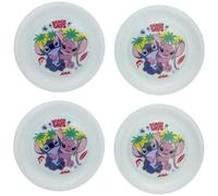 Stor Set de 4 Assiettes Enfant Stitch - Plastique Réutilisable 768ml - Compatible Micro-ondes et Lave-vaisselle - Sans BPA - Vaisselle Fête Enfants