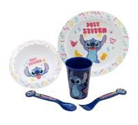 Stor Set 5 pièces vaisselle bébé Disney Stitch sans BPA, micro-ondable, lave-vaisselle, Blanc