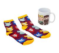 STOR Set Mug Céramique 325ml et Chaussettes Harry Potter - Coffret Cadeau - Petit-Déjeuner et Accessoire Textile pour Enfants