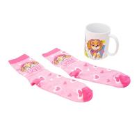 STOR Set Mug Céramique 325ml et Chaussettes Pat' Patrouille - Coffret Cadeau - Petit-Déjeuner et Accessoire Textile pour Enfants