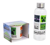 Stor Set Petit Déjeuner Minecraft - Bouteille Hydro 850ml Plastique et Mug Céramique 400ml - Ensemble Cadeau Enfant avec Designs Originaux - Idéal Fans