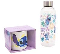 Stor Set Petit Déjeuner Stitch - Bouteille Hydro 850ml Plastique et Mug Céramique 400ml - Ensemble Cadeau Enfant avec Designs Originaux - Idéal Fans