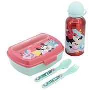 Stor SET URBAN VUELTA AL COLE 4 PCS (BOTELLA ALUMINIO 400 ML Y SANDWICHERA CON CUBIERTOS) MINNIE MOUSE BEING MORE MINNIE